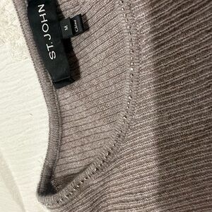 St. John Women's Ribbed Knit Sweater in Gray